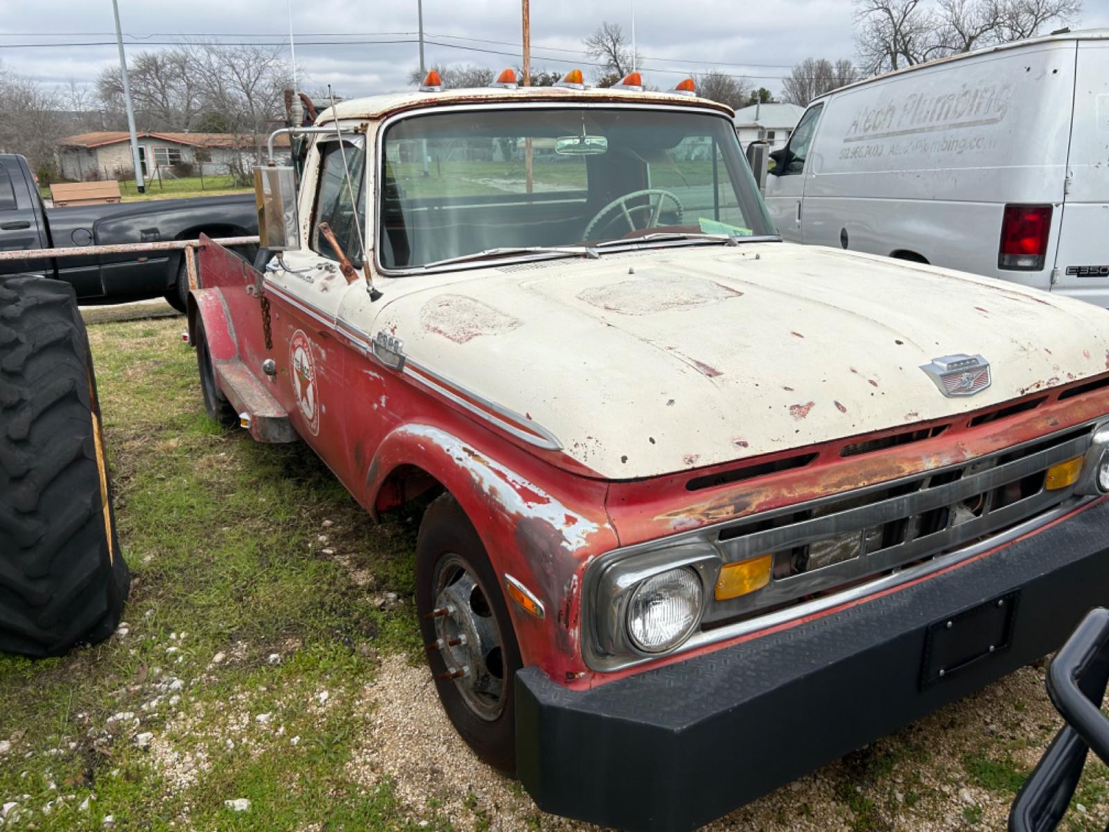 1961 Red Ford F-350 SD (F35JD121645) with an 390 V8 engine, 4 Spd transmission, located at 1687 Business 35 S, New Braunfels, TX, 78130, (830) 625-7159, 29.655487, -98.051491 - Runs and Drives 390 V8 with 4 Spd Transmission - Photo #1